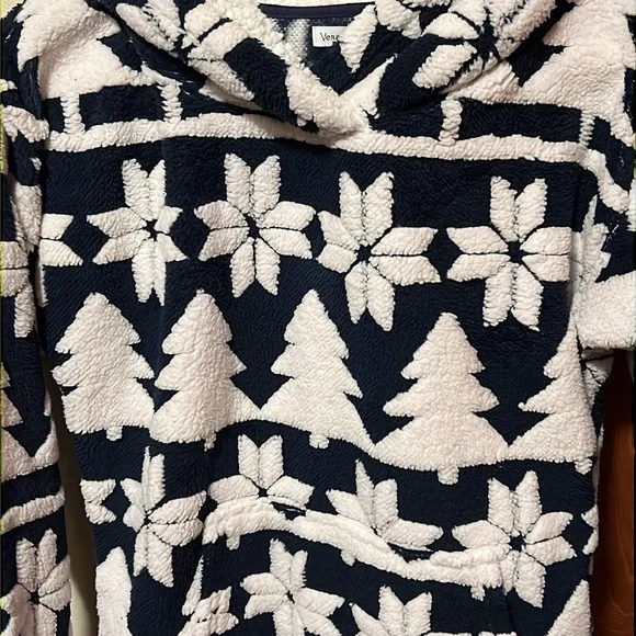 Vera Bradley Black & White Hooded Fleece Snowflake Jacket-NWT - Picture 4 of 13